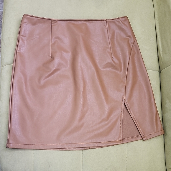 Y2k REWASH Brown Asymmetrical Mini Skirt - Picture 1 of 8